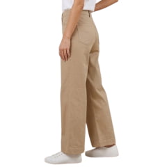 Calça Feminina Lee Wide Leg Premium Sarja Marrom Claro Ref:3369L