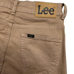 Calça Feminina Lee Wide Leg Premium Sarja Marrom Claro Ref:3369L
