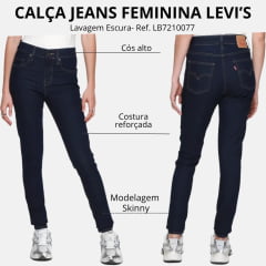 Calça Feminina Levi's 721 High Rise Skinny Lavagem Escura Ref:LB7210077