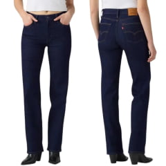 Calça Feminina Levi's 723 High Rise Straight Soft Stretch Lavagem Escura Ref:008SY0001