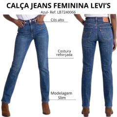 Calça Feminina Levi's 724 High Rise Slim Straight Ref:LB7240066