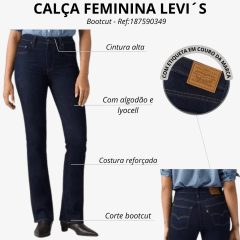 Calça Feminina Levi's 725 High Rise Bootcut Soft Stretch Amaciada Ref:187590349
