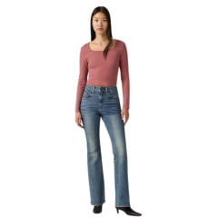 Calça Feminina Levi's 726 High Rise Vintage Stretch Lavagem Média Ref:A34100168