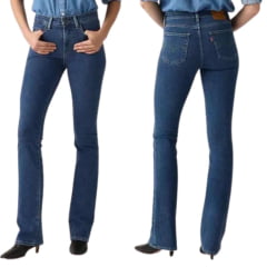 Calça Feminina Levi's Stellar 725 High Rise Bootcut Azul Médio Ref:187590234