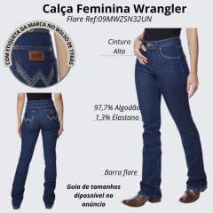 Calça Jeans Feminina Wrangler Com Lycra Flare Ref:09MWZSN32UN