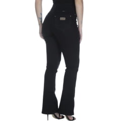 Calça Feminina Wrangler Lycra Flare Preta Cintura Alta - REF:WF5158UN