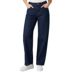 Calça Feminina Lee Pantalona Baby A-Line Cintura Alta Azul Escuro Ref:3356L