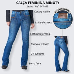 Calça Minuty Jeans Feminina Com Brilho de Strass Ref 241465