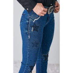 Calça Minuty Jeans Feminina Com Brilho de Strass Ref 241576