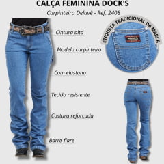 Calça Carpinteira Feminina Docks Flare Ref. 0202408-025 - Escolha a cor