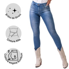 Calça Feminina Buphallos Jeans Médio Skinny Ref.BPL852