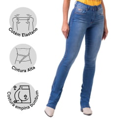 Calça Feminina Buphallos Jeans Tradicional Bootcut R. 2162