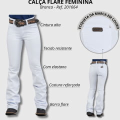 Calça Feminina Dock's Flare Sarja Branca Ref.000201664