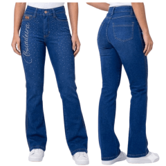 Calça Feminina For Texas Flare Boiadeira Com Strass Ref.6004