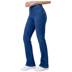 Calça Feminina For Texas Flare Boiadeira Com Strass Ref.6004