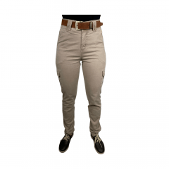 Calça Feminina La Jineteada Cargo Estonada Caqui Ref.: 1000024