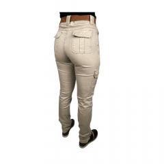 Calça Feminina La Jineteada Cargo Estonada Caqui Ref.: 1000024