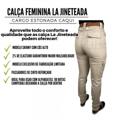 Calça Feminina La Jineteada Cargo Estonada Caqui Ref.: 1000024