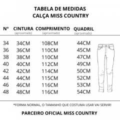 Calça Feminina Miss Country Jeans Austin Bordada - Ref. 848
