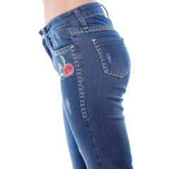 Calça Feminina Miss Country Jeans Bordado C/ Brilho Ref. 890