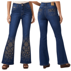 Calça Feminina Os Vaqueiros Bootcut Com Strass Ref.V22-10039