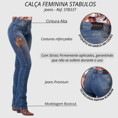 Calça Feminina Stabulos Bootcut Jeans Escuro Horse R.STB337
