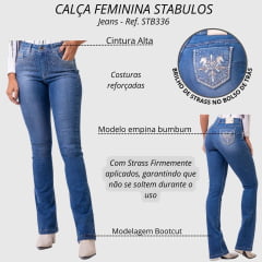 Calça Feminina Stabulos Bootcut Jeans Médio Horses R.STB336