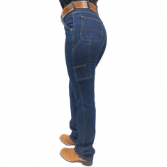Calça Jeans Feminina Estilo Country Carpinteira
