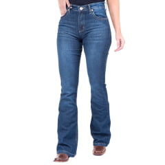  Calça Jeans Country Feminina Western Wrangler Tradicional Reta Azul
