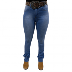  Calça Jeans Country Feminina Western Wrangler Tradicional Reta Azul Clara