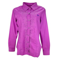 Camisa Country Feminina Radade Roxo Com Strass Ref. GLOW