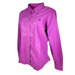 Camisa Country Feminina Radade Roxo Com Strass Ref. GLOW