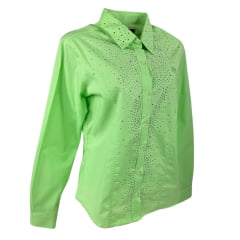 Camisa Country Feminina Radade Verde Claro Com Strass Ref. Glow