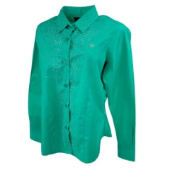 Camisa Country Feminina Radade Verde Com Strass Ref. Glow