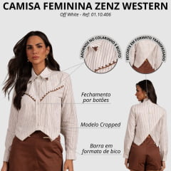 Camisa Cropped Feminina Moon Horse Millie Off White Listrada Ref: 01.10.406