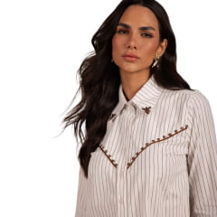 Camisa Cropped Feminina Moon Horse Millie Off White Listrada Ref: 01.10.406