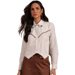 Camisa Cropped Feminina Moon Horse Millie Off White Listrada Ref: 01.10.406