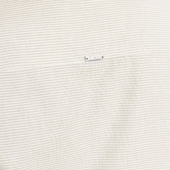 Camisa Cropped Feminina TXC Curta  Tricoline Plaquinha Cor Bege Claro Bordados Listrado Verde - REF: 12334L