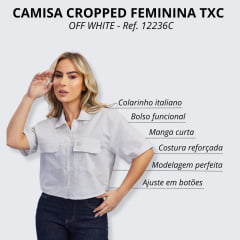 Camisa Cropped Feminina TXC Custom Off White - Ref: 12236C