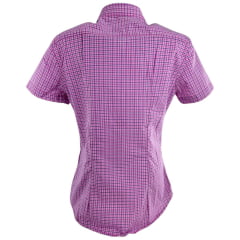 Camisa Feminina Aurochs Manga Curta Xadrez Rosa Com Logo Verde Claro Ref: 12345