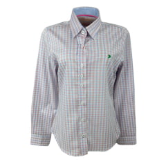 Camisa Feminina Aurochs Manga Longa Xadrez Rosa Claro/Azul Claro  Com Logo Bordado Verde