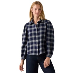 Camisa Feminina Canelada Levi's Manga Longa Azul Escuro Ref:003P40008