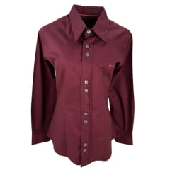 Camisa Feminina Laço Forte Manga Longa Bordô Com Logo Pink REF: 3107