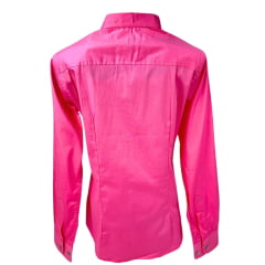 Camisa Feminina Laço Forte Manga Longa Rosa Com Logo Azul Marinho Ref.3107 Cód.402