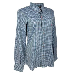 Camisa Feminina Laço Forte Manga Longa Xadrez Azul/Rosa/Verde Com Logo Rosa Pink Ref.3107 Cód.395