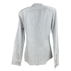 Camisa Feminina Laço Forte Xadrez Branca/Preta Manga Longa Logo Rosa Ref:3107