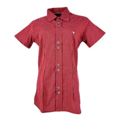 Camisa Feminina Laço Forte Xadrez Manga Curta Ref:3107 - Escolha a cor