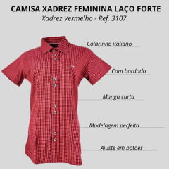 Camisa Feminina Laço Forte Xadrez Manga Curta Ref:3107 - Escolha a cor