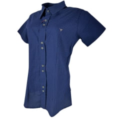 Camisa Feminina Laço Forte Xadrez Manga Curta Ref:3107 - Escolha a cor