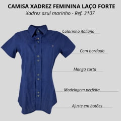 Camisa Feminina Laço Forte Xadrez Manga Curta Ref:3107 - Escolha a cor